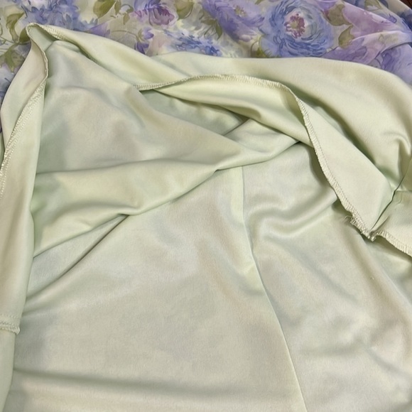 NWT dressbarn VTG pastels chiffon lined midi green yellow blue purple 14 - Picture 4 of 16